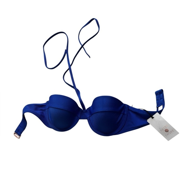 Shade and Shore blue bathing suit top. 32B - Picture 2 of 4